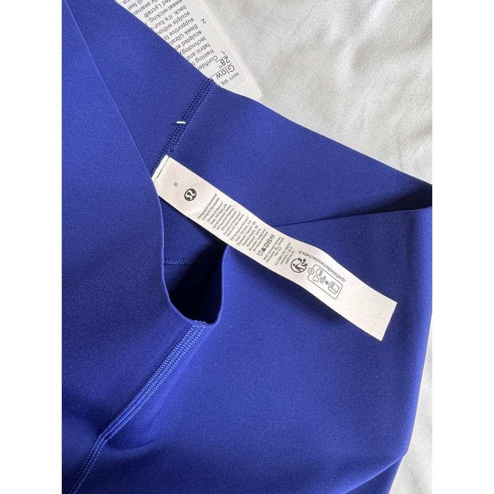 NEW Lululemon GLOW UP HR TIGHT 28" Size 8 Deep Sea Blue Workout Shaping NWT - Picture 8 of 9